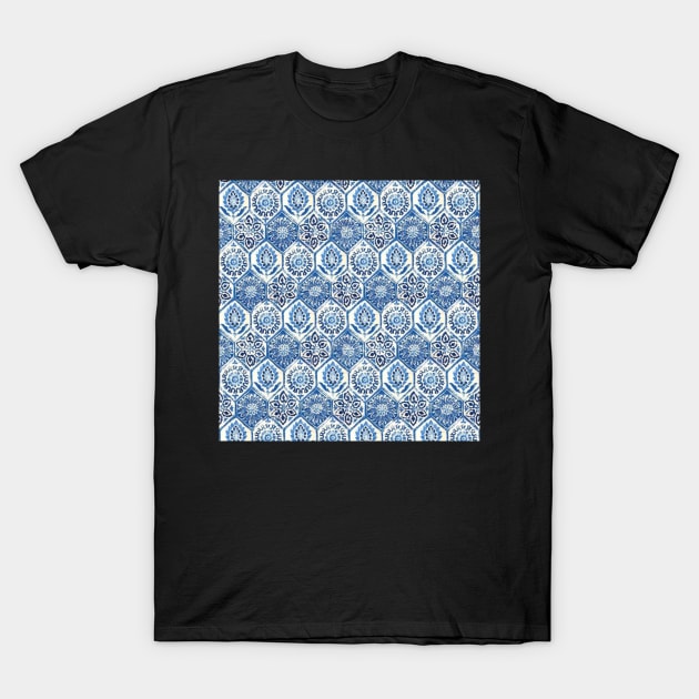 Hexagonal Floral Pattern T-Shirt by Alexander S.